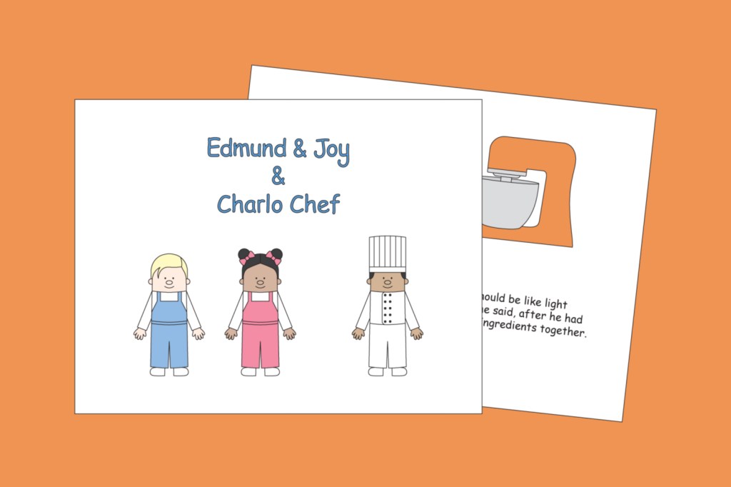 Two pages from Charlo Chef Printable Book.